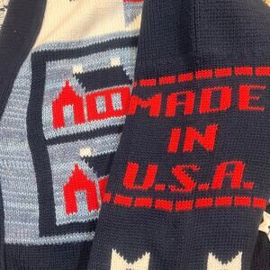 Vintage Sweater Women Large Loft‎ Cardigan 4th of July America, Knitted Usa Made